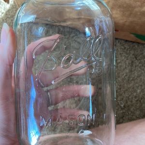 Vintage ball mason jar with fruit